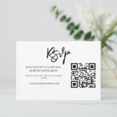 Moderne QR-Code-Hochzeitswebsite RSVP (Stehend Vorderseite)