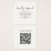 Moderne QR-Code-Hochzeitswebsite-RSVP-Beilagekarte (Vorne & Hinten)