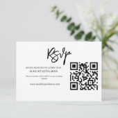 Moderne QR-Code-Hochzeitswebsite RSVP Karte (Stehend Vorderseite)