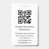 Moderne QR Code ID Card Custom Employee Name Tag Ausweis (Rückseite)