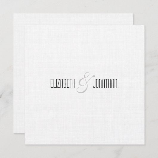 Moderne QR Code Linen Hochzeitseinladung Einladung (Vorne/Hinten)