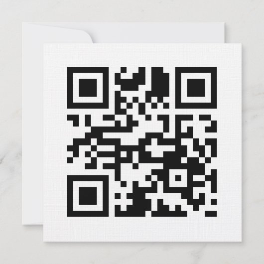 Moderne QR Code Linen Hochzeitseinladung Einladung (Rückseite)