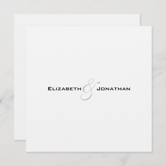 Moderne QR Code Linen Hochzeitseinladung Einladung (Vorne/Hinten)