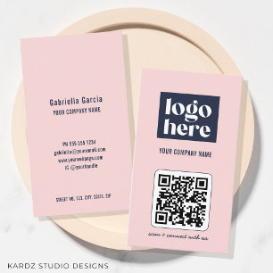 Moderne QR-Code-Logo-Rosa Visitenkarte