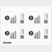 Moderne QR-Code-Logo-Verpackung Weiße Box-Siegel-E Rechteckiger Aufkleber (Blatt)
