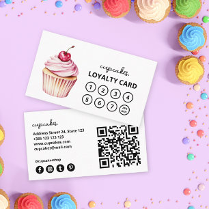Moderne QR Code Loyalitätskarte für Cupcake Treuekarte