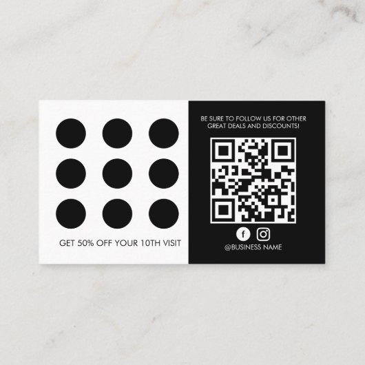 Moderne QR Code Loyalty Customer Briefmarke oder P Rabattkarte (Rückseite)