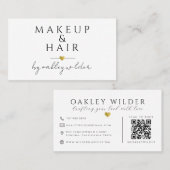 Moderne QR-Code-Make-up und Haare Visitenkarte (Vorne/Hinten)