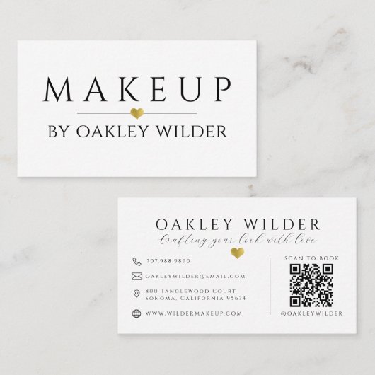 Moderne QR-Code-Makeup-Artistin Visitenkarte (Vorne/Hinten)