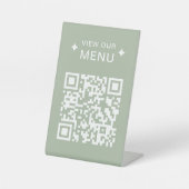 Moderne QR Code Menus für Restaurants schwarz Sockelschild (Vorderseite)