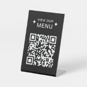 Moderne QR Code Menus für Restaurants schwarz Sockelschild (Vorderseite)