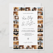 Moderne Qr Code Minimal 29 Foto Grid Wedding Einladung (Vorderseite)