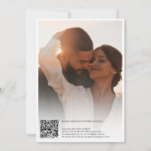 Moderne Qr Code Minimal 29 Foto Grid Wedding Einladung (Rückseite)