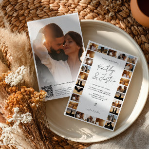 Moderne Qr Code Minimal 29 Foto Grid Wedding Einladung