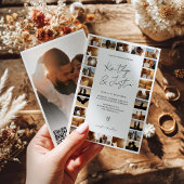 Moderne Qr Code Minimal 29 Foto Grid Wedding Einladung