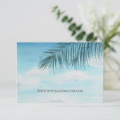 Moderne QR Code Ocean Blue Beach Wedding RSVP Card Karte (Stehend Vorderseite)