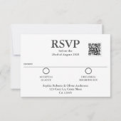 Moderne QR Code Ocean Blue Beach Wedding RSVP Card Karte (Rückseite)