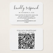 Moderne QR-Code-RSVP-Antwort und Webseite (Vorne & Hinten)