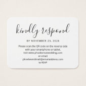 Moderne QR-Code-RSVP-Antwort und Webseite (Vorderseite)