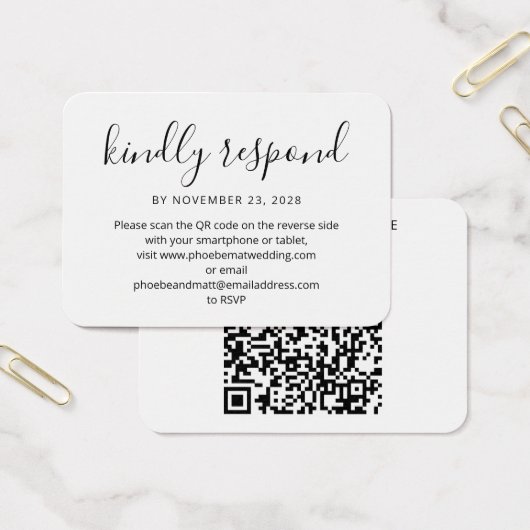 Moderne QR-Code-RSVP-Antwort und Webseite (Büro)