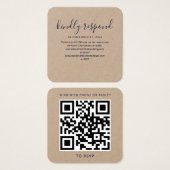 Moderne QR-Code-RSVP-Hochzeitsantwortkarte (Vorne & Hinten)