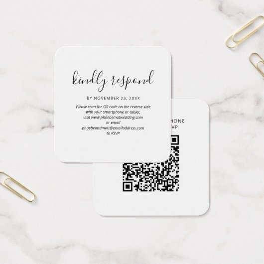 Moderne QR-Code-RSVP-Hochzeitswebsite-Karte (Büro)