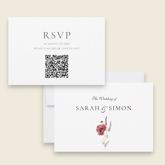 Moderne QR-Code-RSVP-Karte RSVP Karte