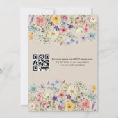 Moderne QR-Code-Rustikal-Einfache-Wildblumen-Hoch Einladung (Rückseite)