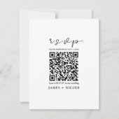 Moderne QR Code Scannable Wedding R.S.V.P. Antwort Einladung (Vorderseite)