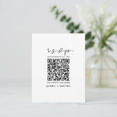 Moderne QR Code Scannable Wedding R.S.V.P. Antwort Einladung (Stehend Vorderseite)