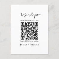 Moderne QR Code Scannable Wedding R.S.V.P. Antwort