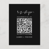 Moderne QR Code Scannable Wedding R.S.V.P. Antwort Postkarte (Vorderseite)