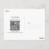Moderne QR Code Scannable Wedding R.S.V.P. Antwort Postkarte (Rückseite)