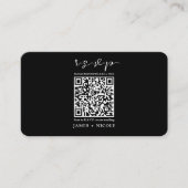 Moderne QR Code Scannable Wedding R.S.V.P. Antwort Visitenkarte (Vorderseite)