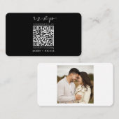 Moderne QR Code Scannable Wedding R.S.V.P. Antwort Visitenkarte (Vorne/Hinten)
