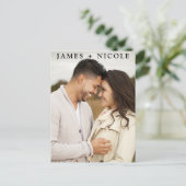 Moderne QR-Code scannbare Hochzeit - Termin vormer Postkarte (Stehend Vorderseite)