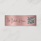 Moderne QR Code Signature Script-Rose Gold Mini Visitenkarte (Vorderseite)