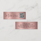 Moderne QR Code Signature Script-Rose Gold Mini Visitenkarte (Vorne/Hinten)