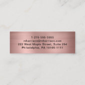 Moderne QR Code Signature Script-Rose Gold Mini Visitenkarte (Rückseite)