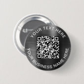Moderne QR Code Silver Promotions Button (Vorne & Hinten)