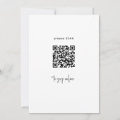 Moderne QR CODE-Skriptnamen Foto Hochzeit Einladung (Rückseite)
