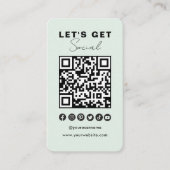 Moderne QR Code Social Media Connect mit uns Visitenkarte (Vorderseite)