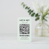 Moderne QR Code Social Media Connect mit uns Visitenkarte (Stehend Vorderseite)