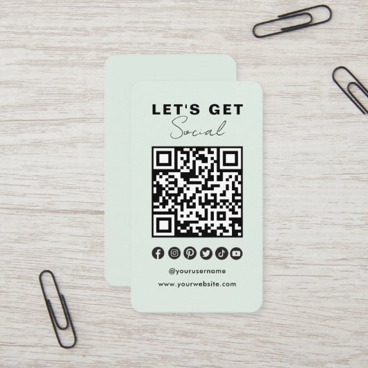 Moderne QR Code Social Media Connect mit uns Visitenkarte (Vorderseite/Rückseite Beispiel)