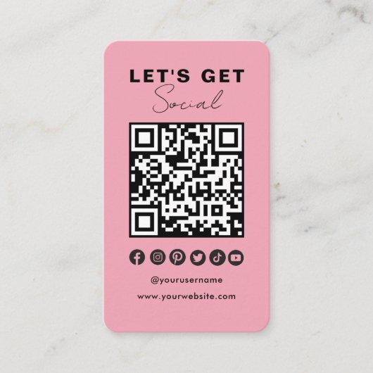 Moderne QR Code Social Media Connect mit uns Visitenkarte (Vorderseite)