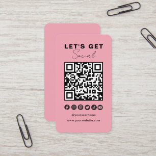 Moderne QR Code Social Media Connect mit uns Visitenkarte
