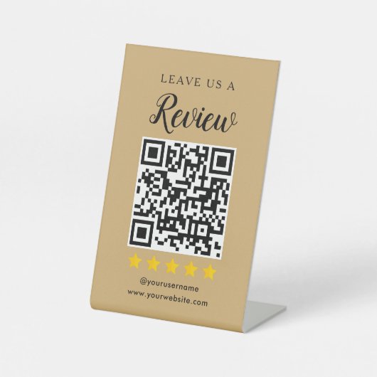 Moderne QR Code Social Media Verließ uns eine Über Sockelschild (Vorderseite)