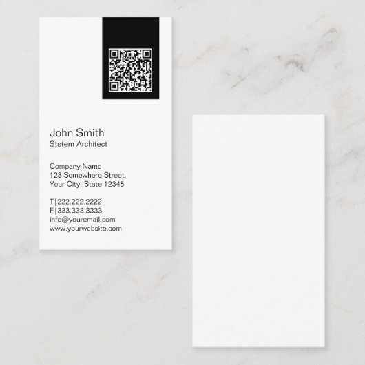 Moderne QR Code System Architecture Business Card Visitenkarte (Vorne/Hinten)