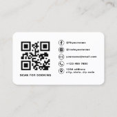 Moderne QR-Code-Typografie für Nageldesigner Visitenkarte (Rückseite)