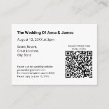 Moderne QR Code UAWG Hochzeitkarte